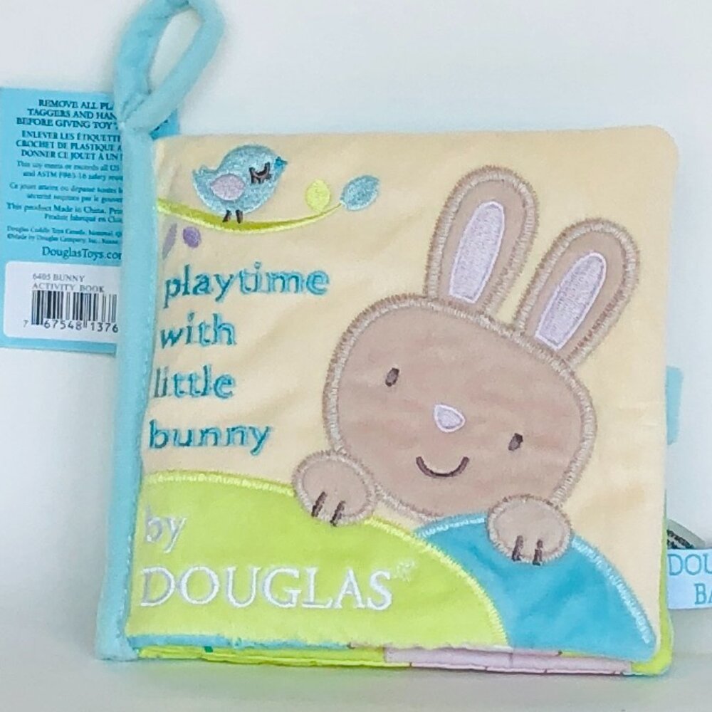 New w/ Tag-Douglas Baby Soft Plush Activity Book - Playtime With Little Bunny - Picture 4 of 15